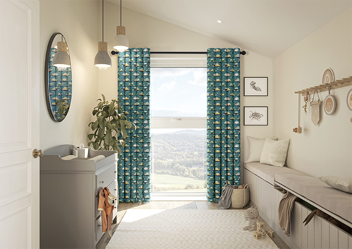 Roadtrip, Teal Blue - Made to Measure Curtains - Image 14